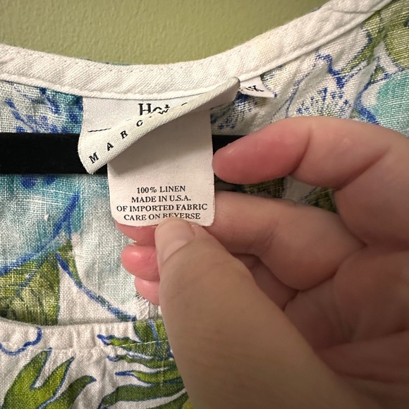 Hot Cotton Linen Floral Maxi Dress Size 2X Floral Tropical Resort Lagenlook - Picture 3 of 7